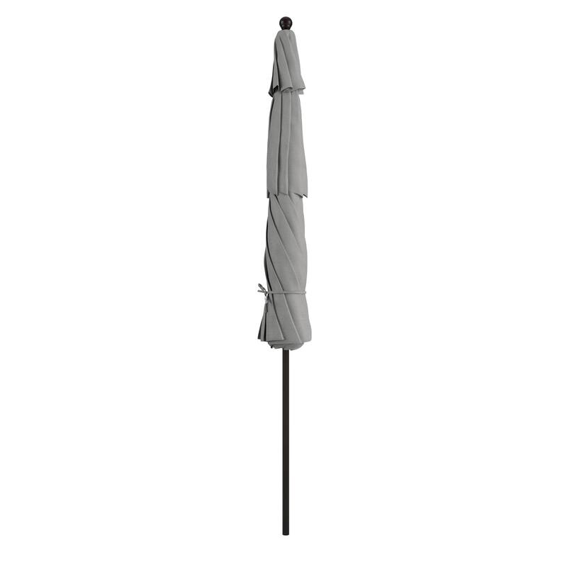 California Umbrella 11' Rd Aluminum Frame, Fiberglass Rib Patio Umbrella, Push Open, Bronze Finish, Sunbrella Fabric