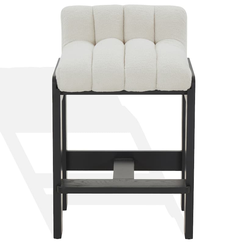 SAFAVIEH Couture Delphini Boucle 27-inch Counter Stool - 20"W x 21"D x 32"H
