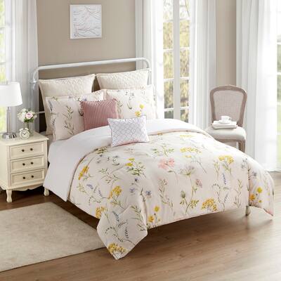 Mazie Flowers 7 Piece Floral Comforter Set