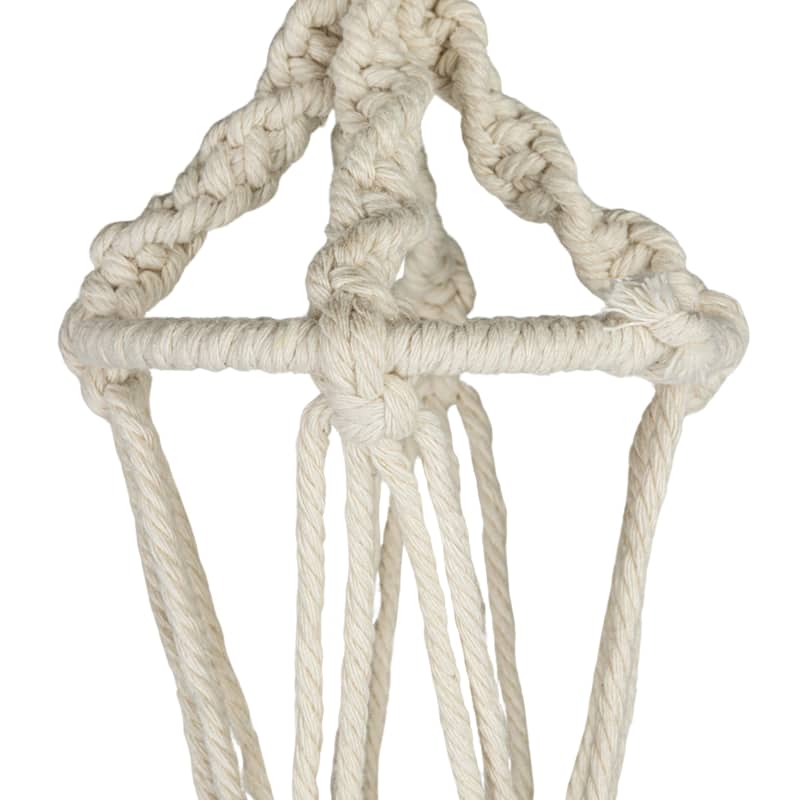 Cotton Macrame Plant Hanger - 2.0"L x 2.0"W x 57.0"H