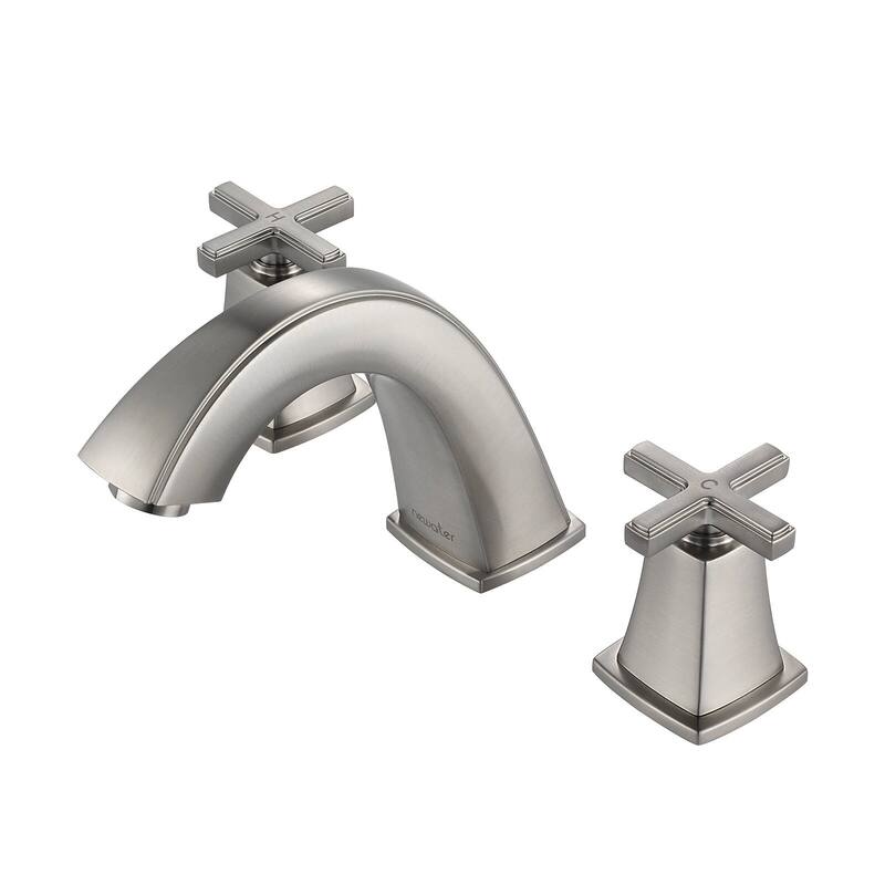 YASINU Cross Handles Widespread 8 Inch Bathroom Faucet With Drain