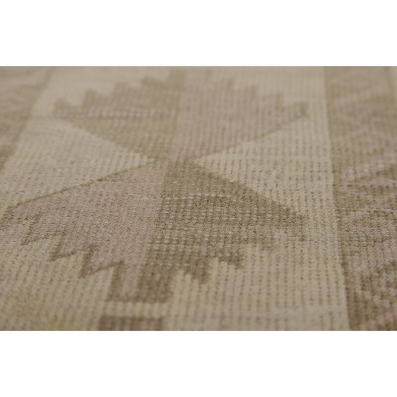 Geometric Balouch Oriental Vintage Runner Rug Handmade Wool Carpet - 3'4"x 6'10"