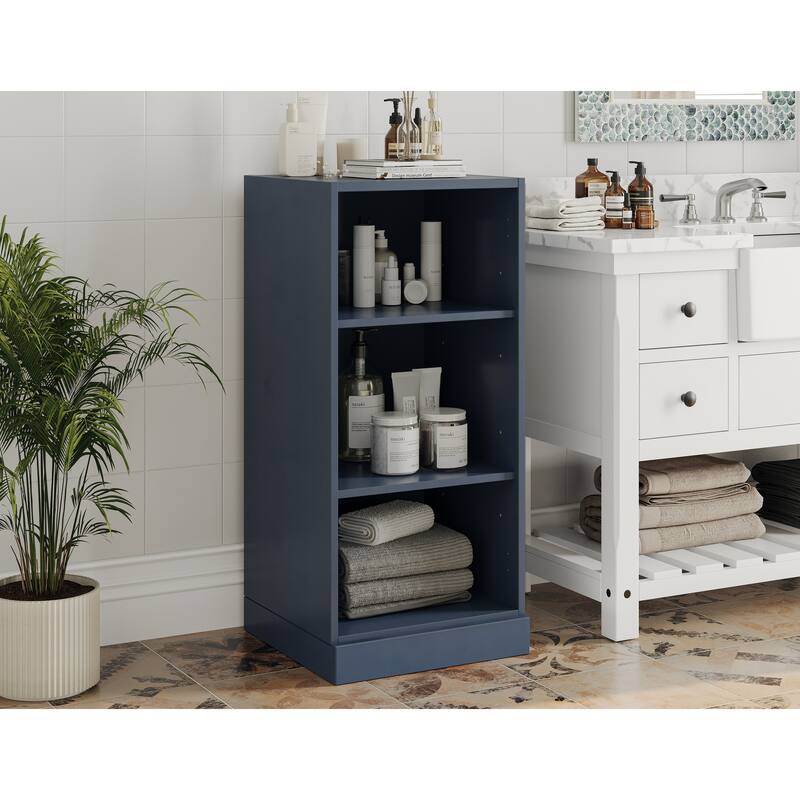 100% Solid Wood 16.5" Bathroom Cabinet with Optional Doors by Palace Imports - Antique Blue - No Doors