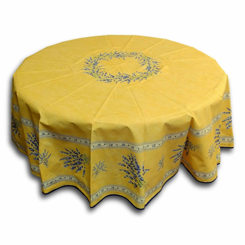 Wipeable Spill Resistant Provencal Cotton Cannes Collection Tablecloth