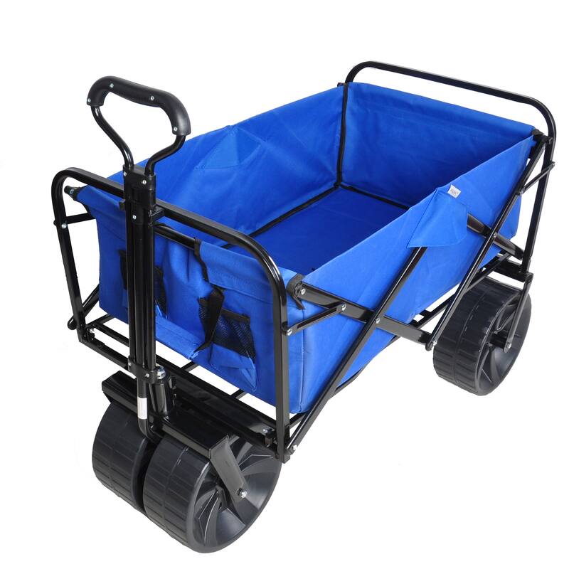 Folding Garden, Shopping, & Beach Wagon Cart Constructed of Durable Metal