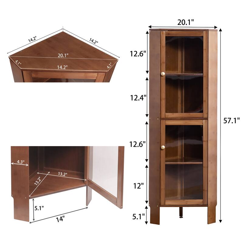 Wooden Cabinet with Doors and Shelves