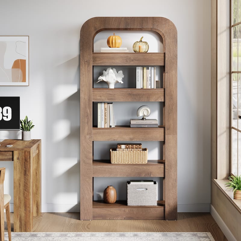 5-Tier Tall Bookshelf Bookcase with Open Shelves - 11.8" D x 31.5" W x 70.9" H