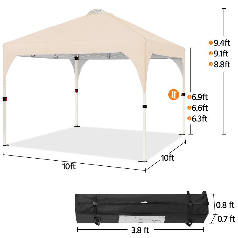 Yaheetech 10x10ft Outdoor Pop-Up Canopy Tent with Stakes Sandbags