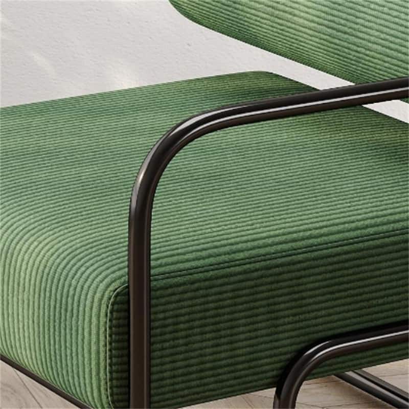 Corduroy Fabric Sofa Chair with Iron Frame, Lazy Individual Chair
