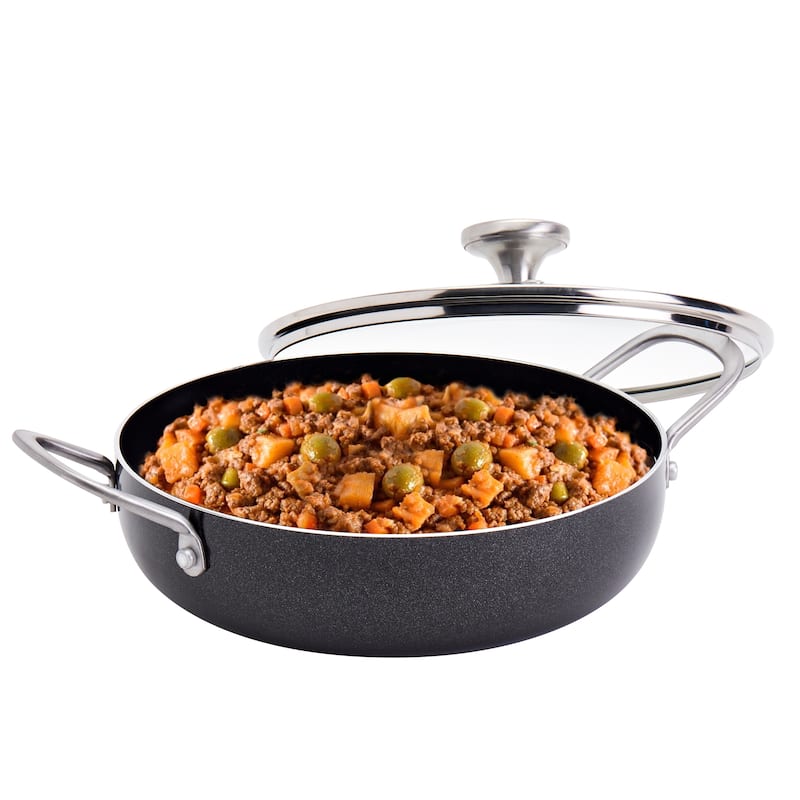 Infuse 3Qt Aluminum Caldero / Saute Pan - Black
