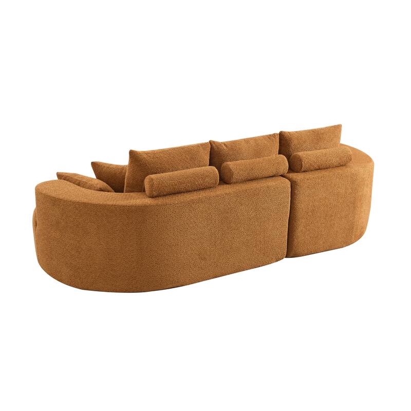 Christopher Knight Home - 106'' Cloud Curved Sectional Sofa with Right Chaise Lounge and Ultra-Soft Foam Comfort