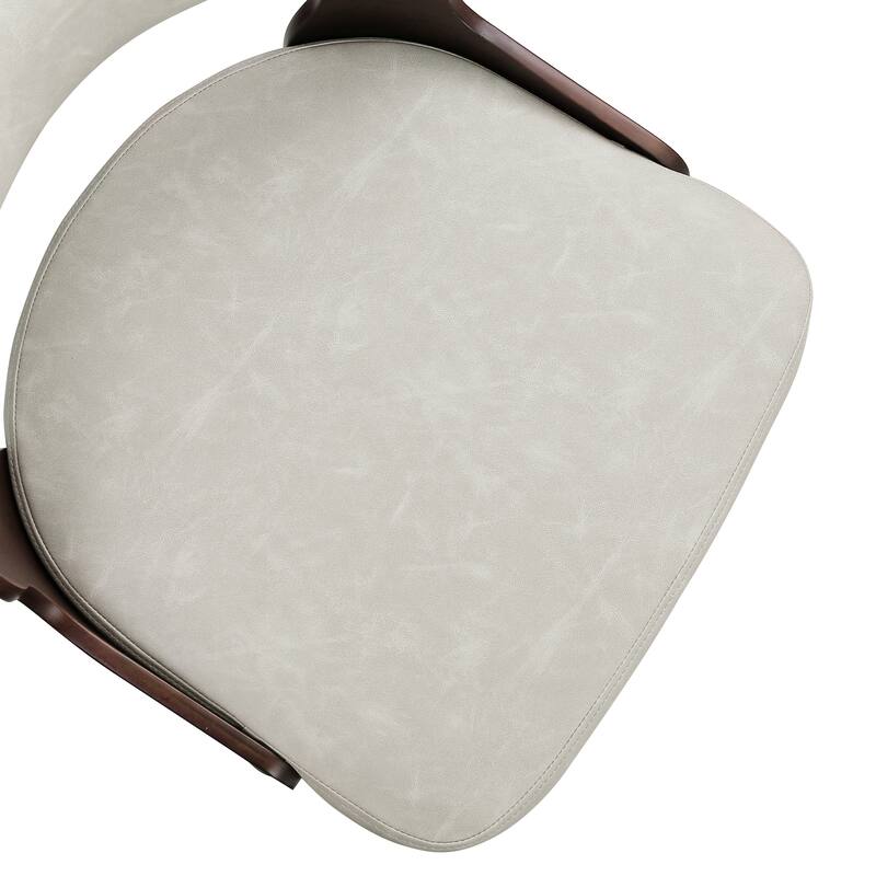 26.in Modern Leather Bar Stool Swivel Upholstered Hollow Back Counter Height Barstool with Wood Frame