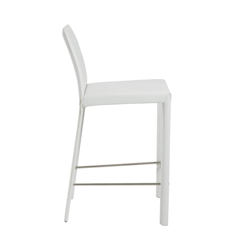 Set of Two Full Faux Leather Counter Stools - 16.93" W x 21.07" D x 37.01" H
