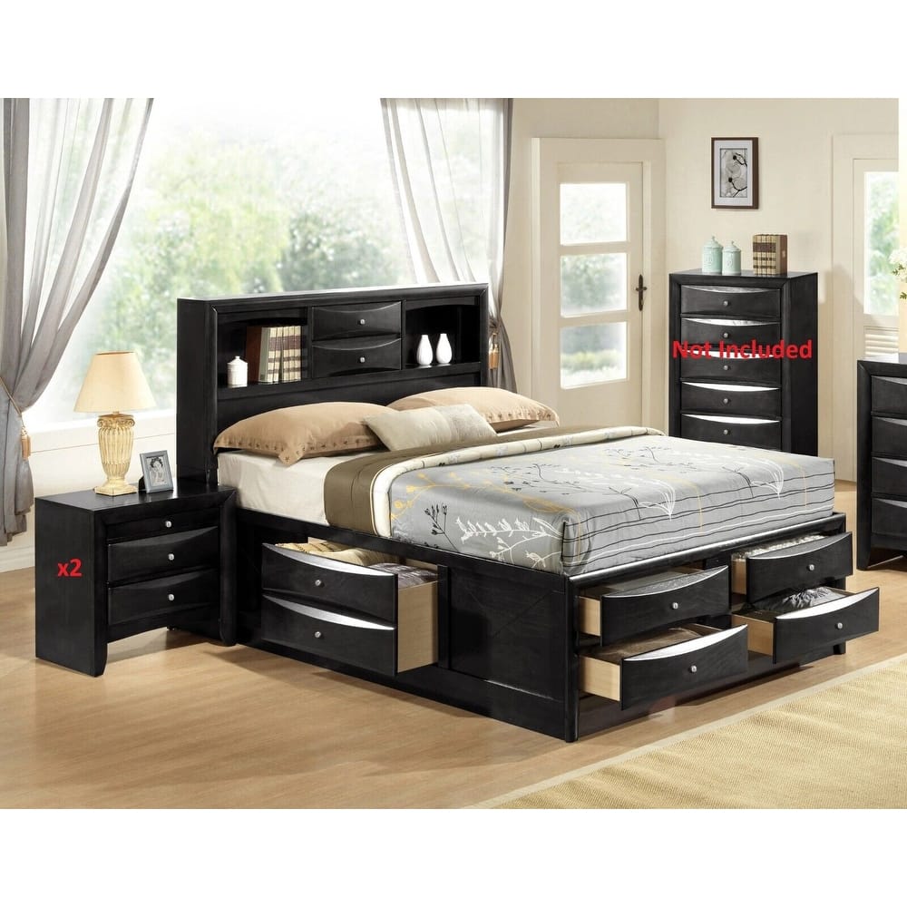 Captain's Bed Solid Wood Storage Drawers Platform Bed Bedroom 3pc Set