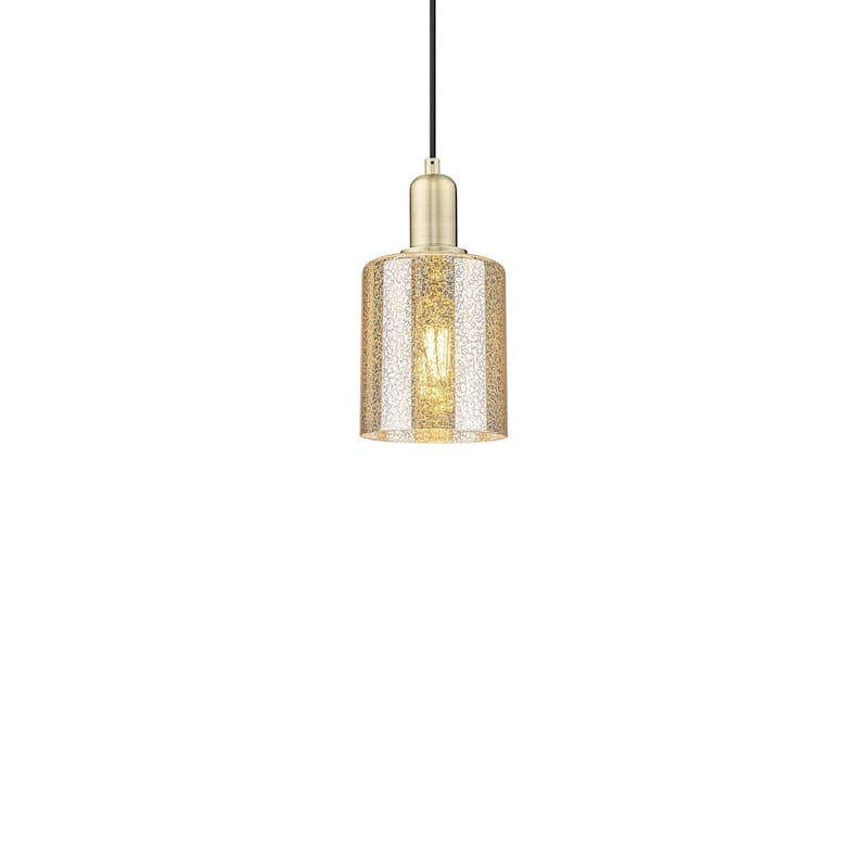 Innovations Lighting 716-1P-10-5 Cobbleskill Pendant Cobbleskill 5" - Antique Brass / Mercury