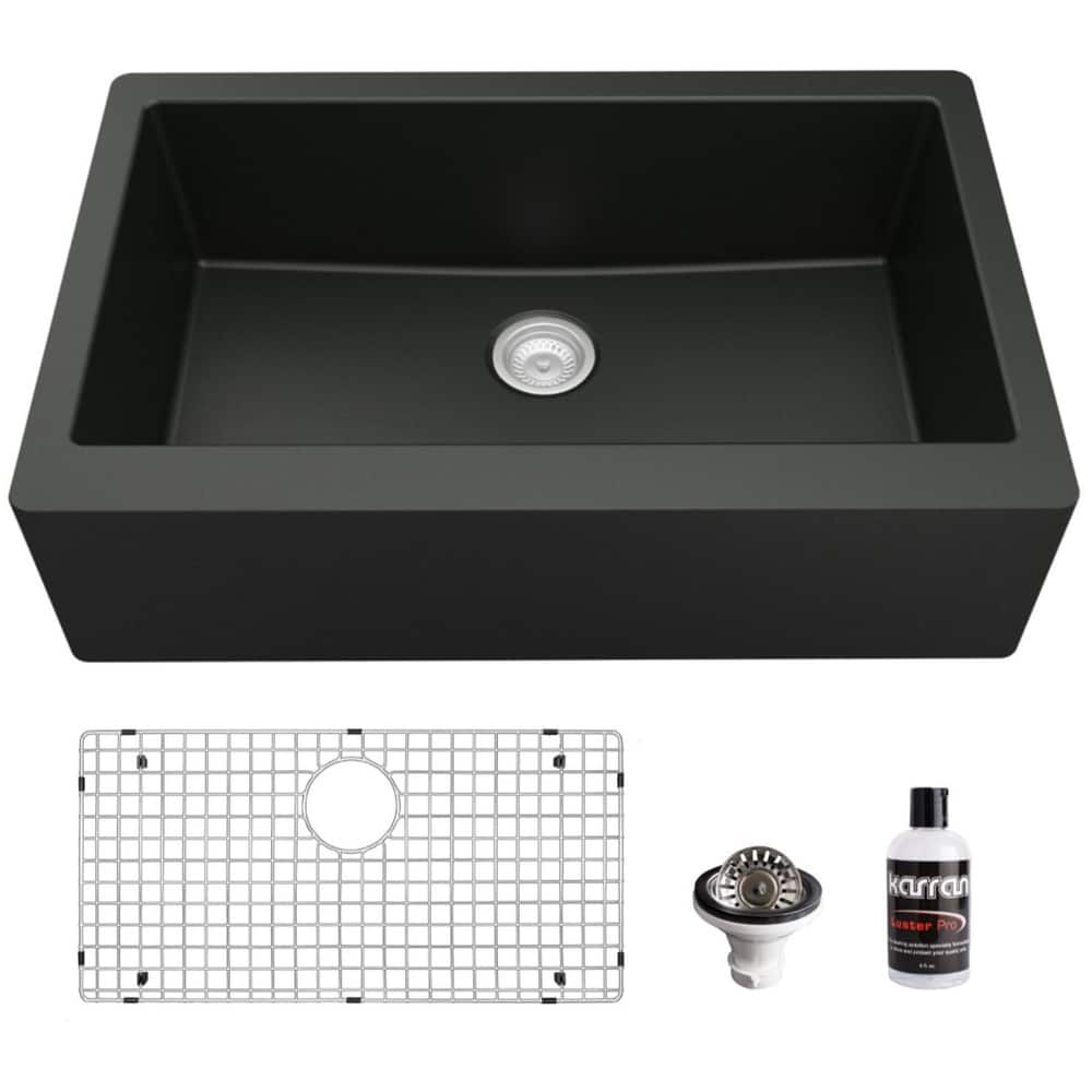 Karran USA QA-740-PK1 Quartz QA 34" Farmhouse Single Basin Quartz