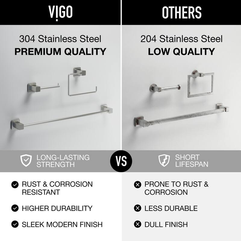 VIGO Meridian 3-Piece Bathroom Hardware Accessory Set with 24 in. Towel Bar, Toilet Paper Holder, Hand Towel Holder