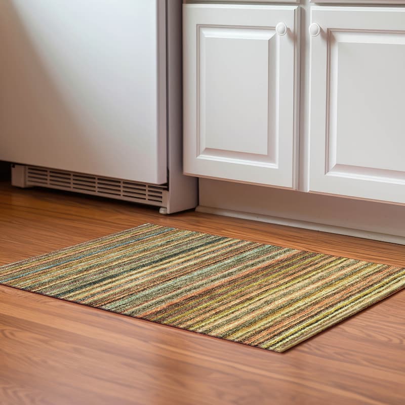 Premium Washable Super Soft Stripe Mayfield Rug - Coral - 1' 8" x 2' 6" - Rectangle
