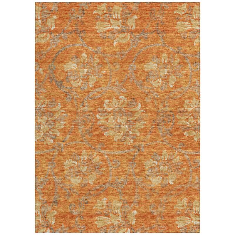 HomeRoots Floral Traditional Rectangle Outdoor Rug
