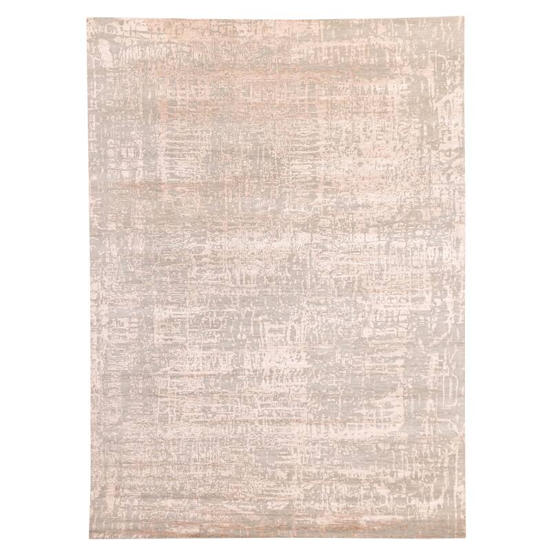 ECARPETGALLERY Hand-knotted Legacy Sage, Tan Silk, Wool Rug - 8'9 x 12'1