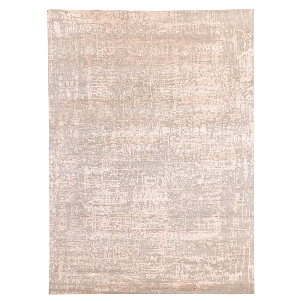 ECARPETGALLERY Hand-knotted Legacy Sage, Tan Silk, Wool Rug - 8'9 x 12'1