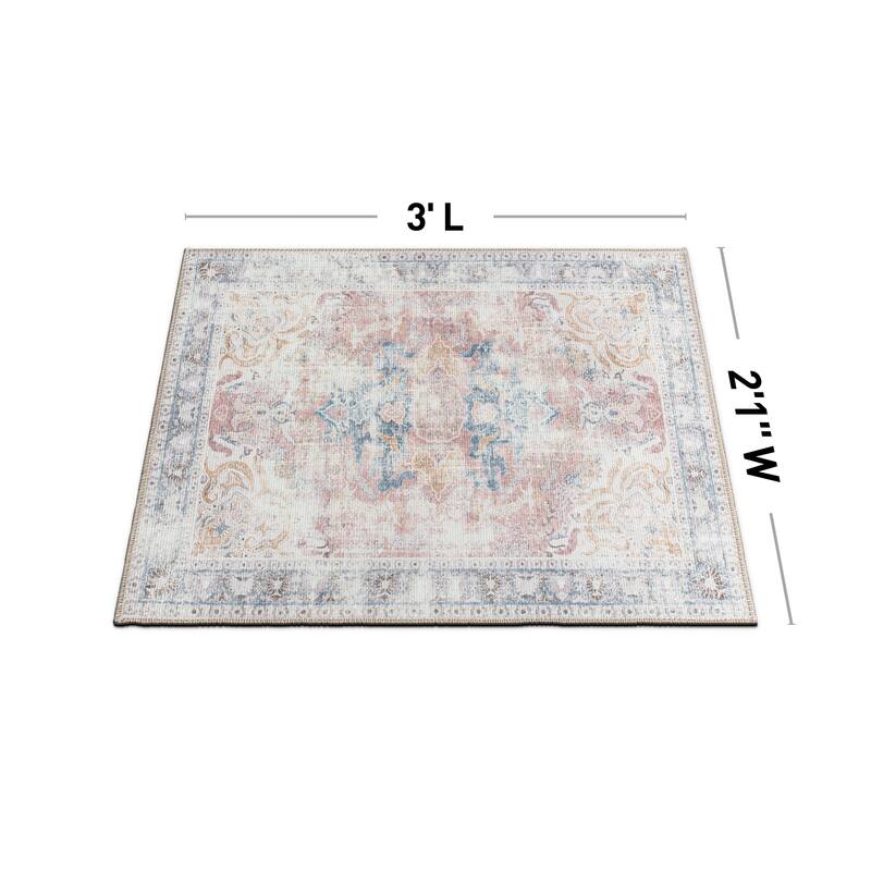 Bohemian Transitional Machine Washable Area Rug