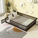 preview thumbnail 44 of 45, Rubber Wood Floor Bed with Fence and Door,Twin Size Espresso - Queen