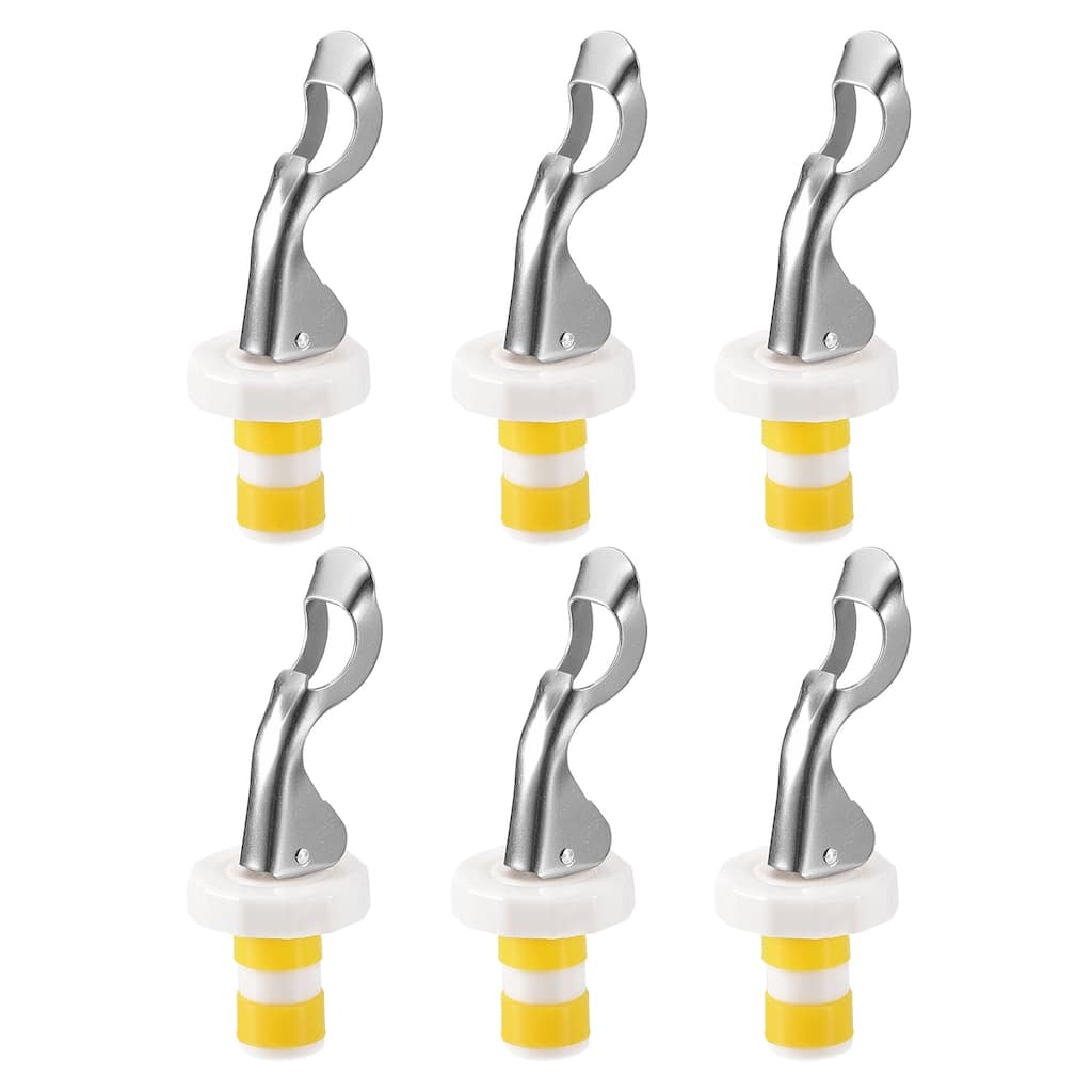 Wine Stoppers, 6Pcs 16mm/0.63" Silicone Bottle Stopper for Beer - White Yellow