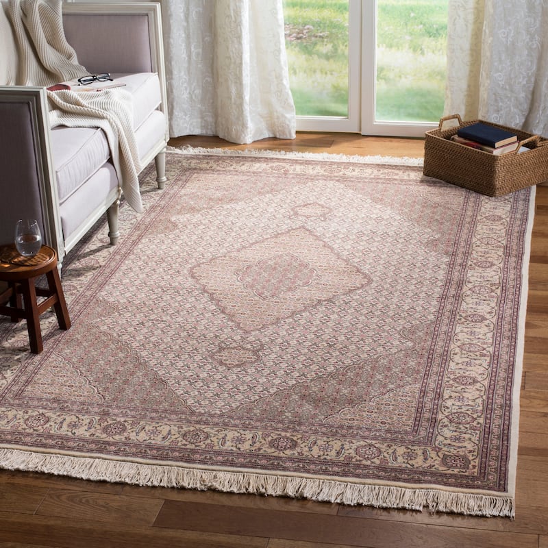 SAFAVIEH Couture Hand-knotted Tabriz Herati Momoko Traditional Oriental Wool - 10' x 14' - Ivory/Yellow - Rectangle