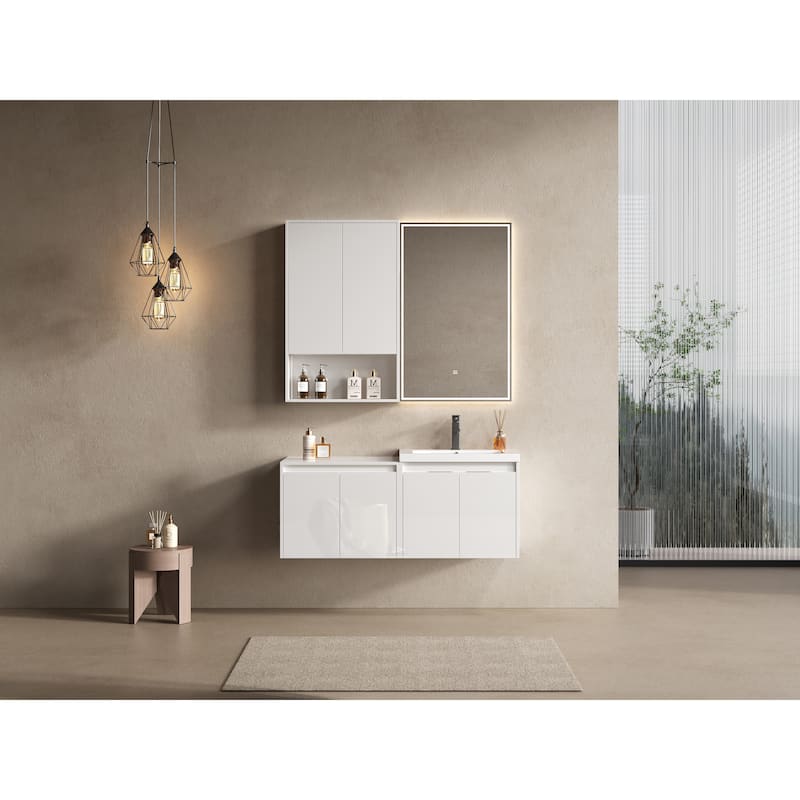 Float Mounting Bathroom Vanity With Resin Sink