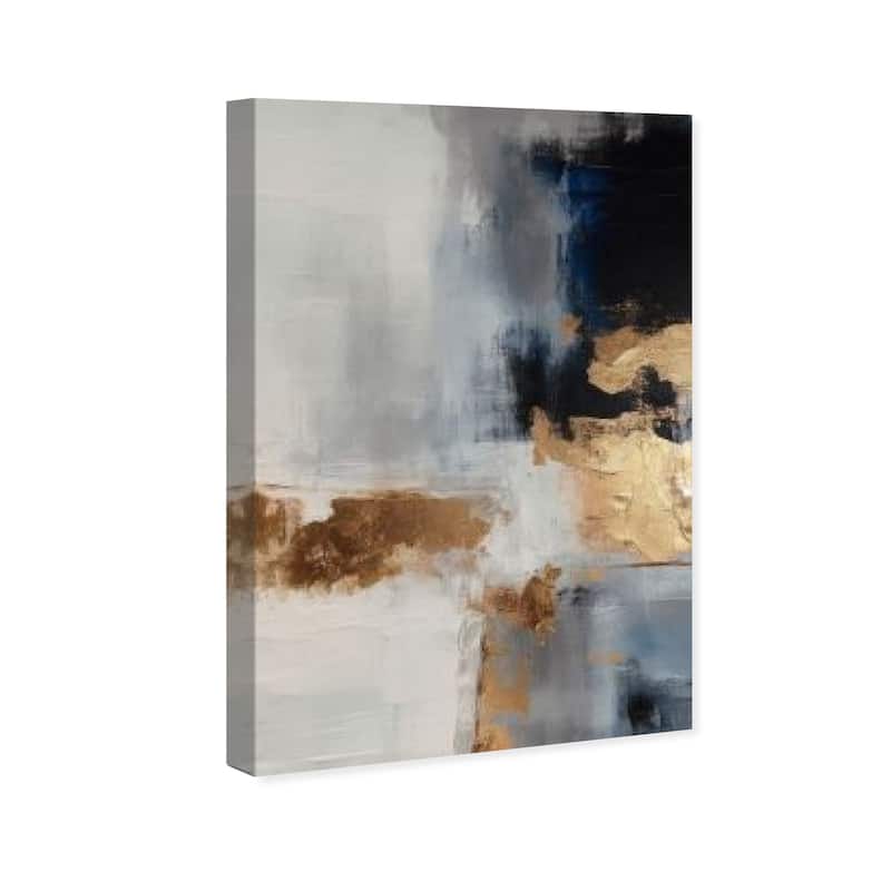 Wynwood Studio Abstract Mist and Gold Gold and Metallic Gold Modern & Contemporary Wall Art Canvas Print