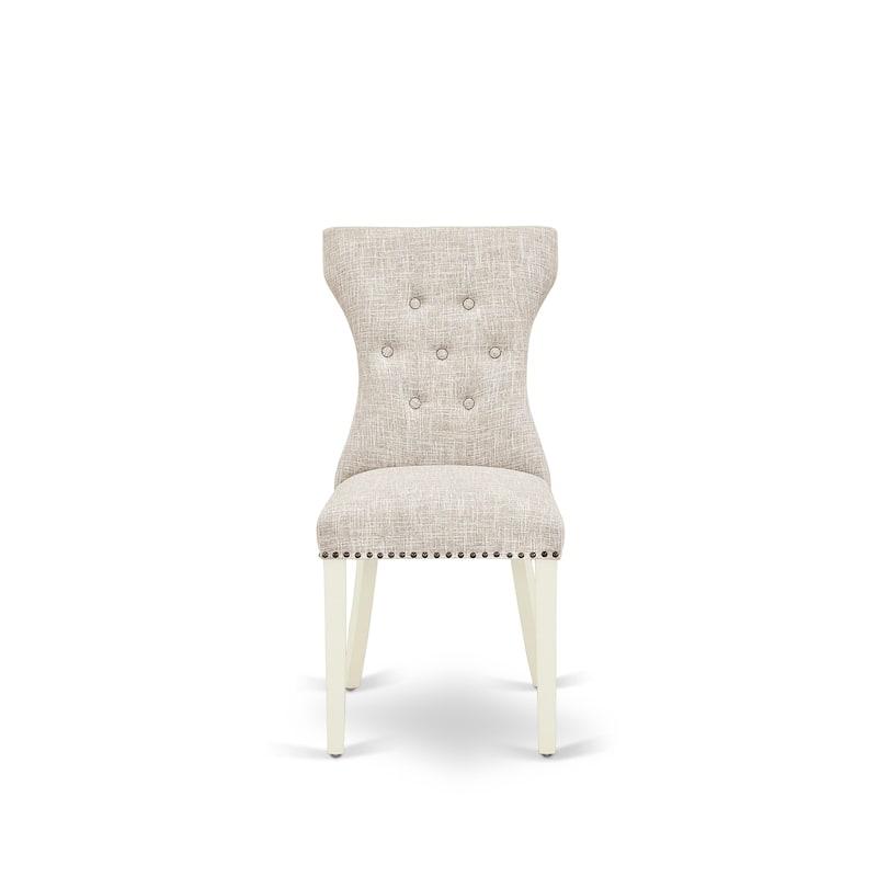 East West Furniture 5 Piece Kitchen Table Set- a Dining Table and 4 Linen Fabric Parsons Chairs(Finish Options)