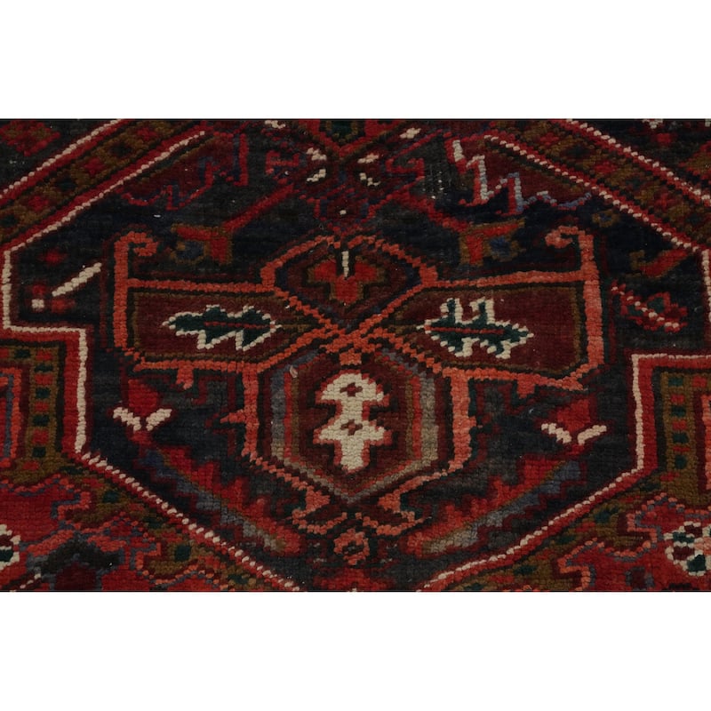 Hand Knotted Oriental 100% Wool Carpet Traditional Medallion Oranges & Rust Heriz Area Rug - 12' 9'' X 10' 0''