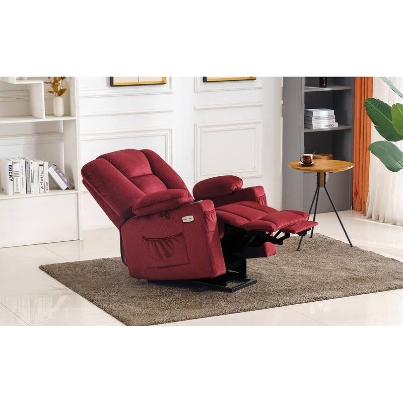 MCombo Small Power Lift Recliner Chair with Massage and Heat for Short Elderly People, Fabric 7569