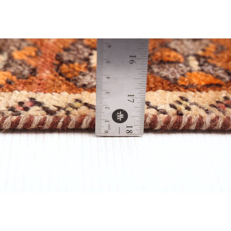 ECARPETGALLERY Hand-knotted Melis Vintage Copper Wool Rug - 4'7 x 8'6