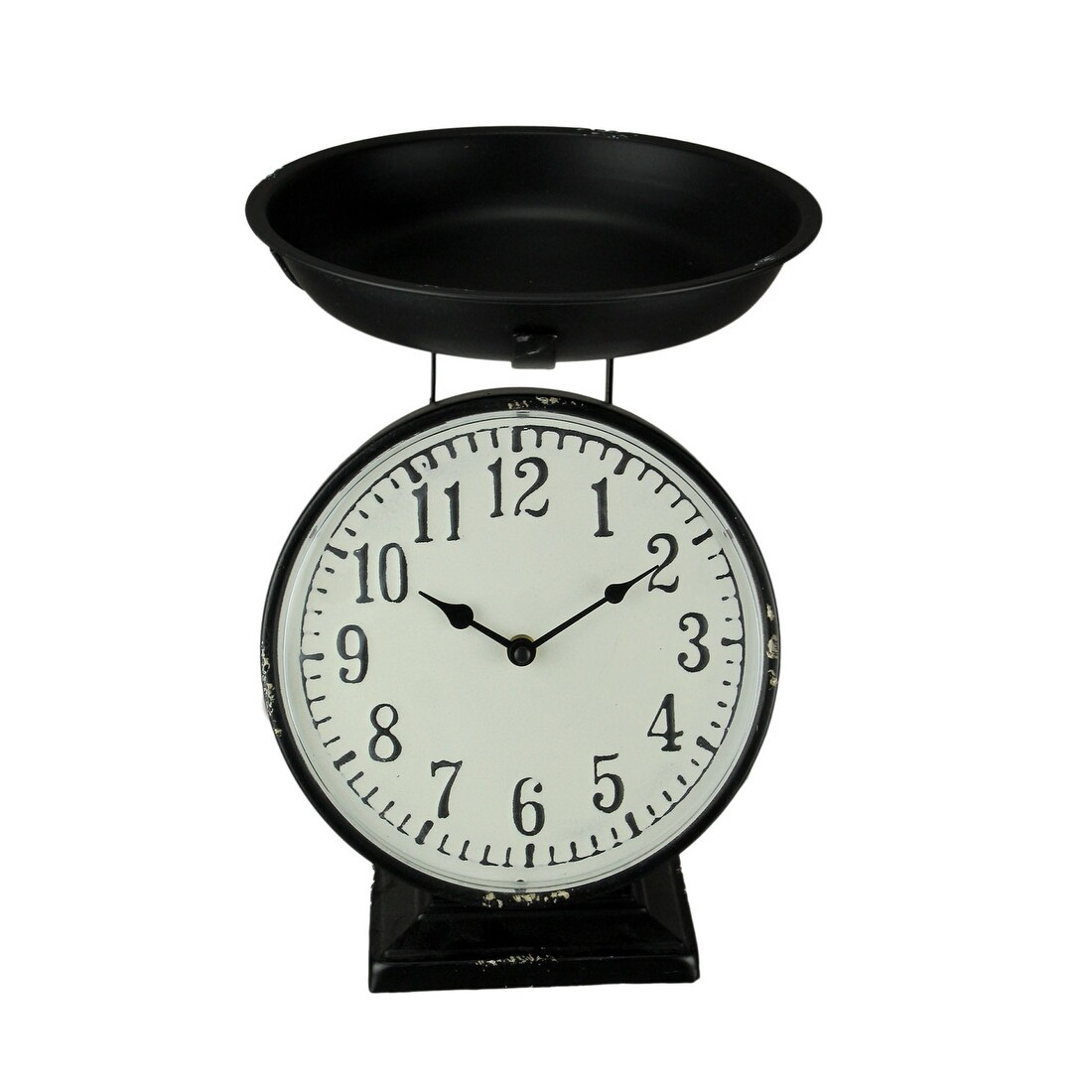 Shop Black Metal Vintage Farmhouse Weight Scale Table Clock