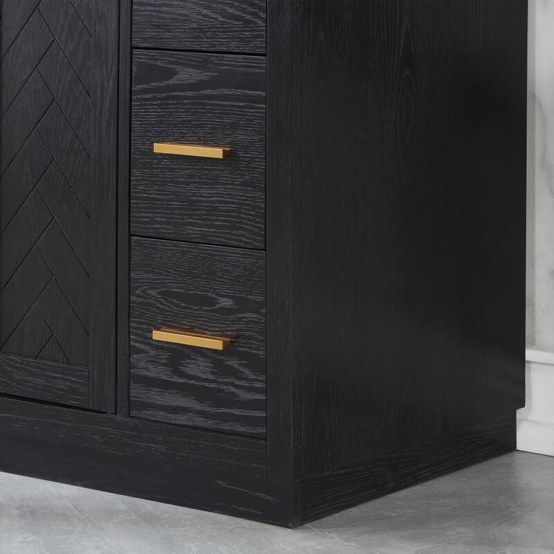 Altair Gazsi Bathroom Vanity with Composite Stone Countertop with Mirror