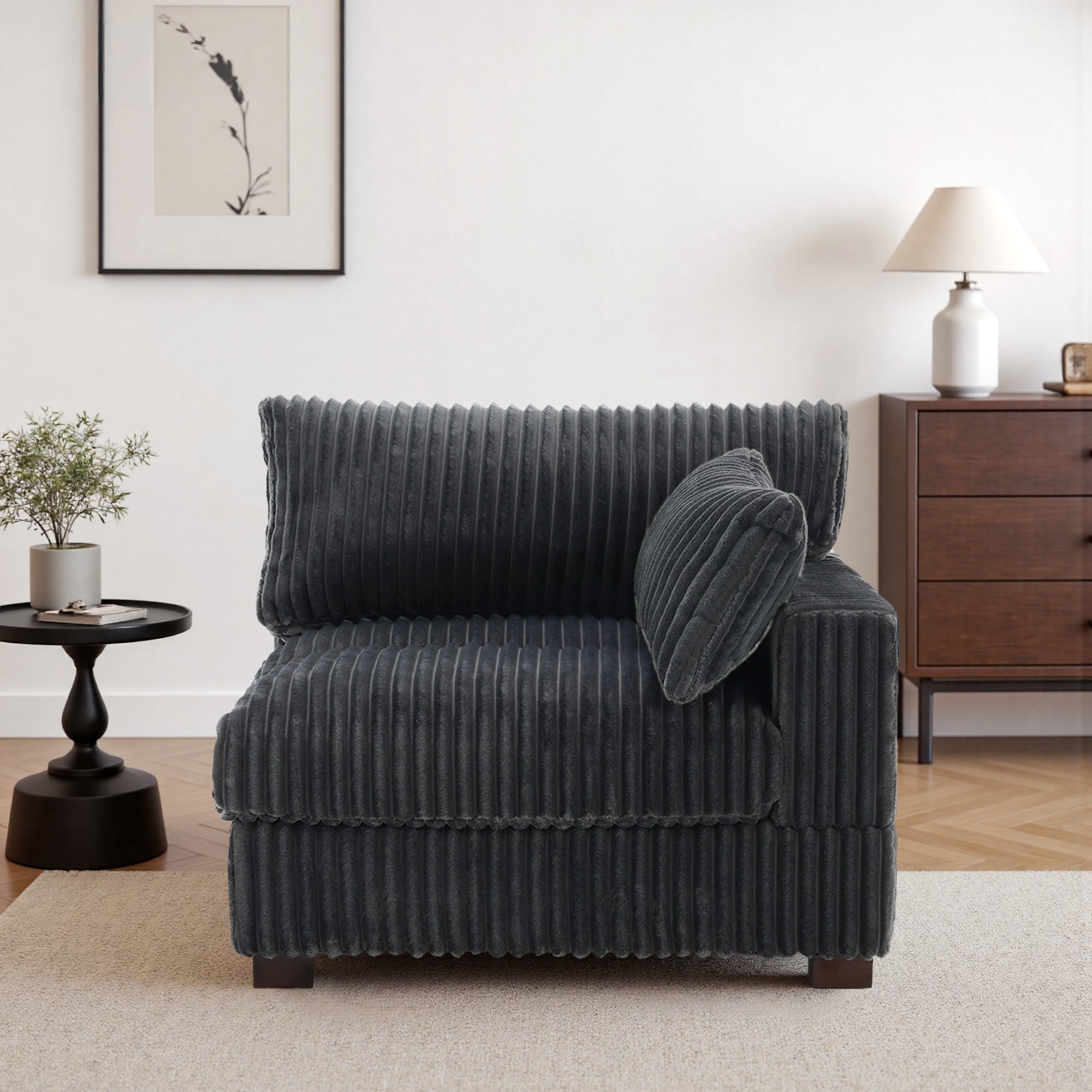 Cotton Flannel corner Sofa Armless Modular Sectional Sofa Seamless Combination