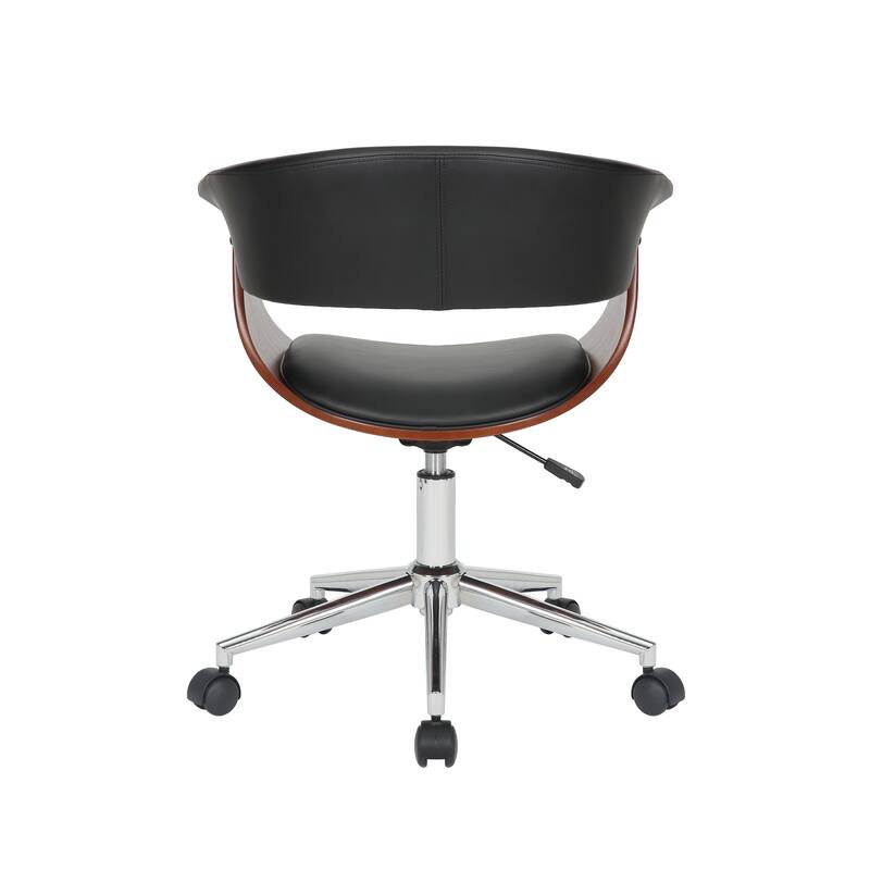 Carson Carrington Sauoarkrokur Faux Leather Office Chair with Chrome Base