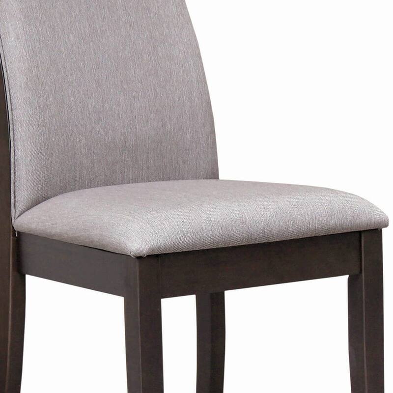 Brown/Gray Fabric Upholstered Wood Frame Dining Chair, Set of 2, Sturdy Dining Chair for Dining Rooms - 22.75