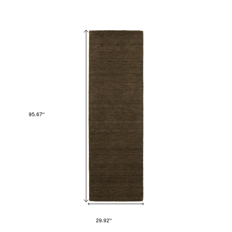 HomeRoots Solid Color Casual Runner Area Rug - 95.67 in. x 29.92 in. x 0.59 in.