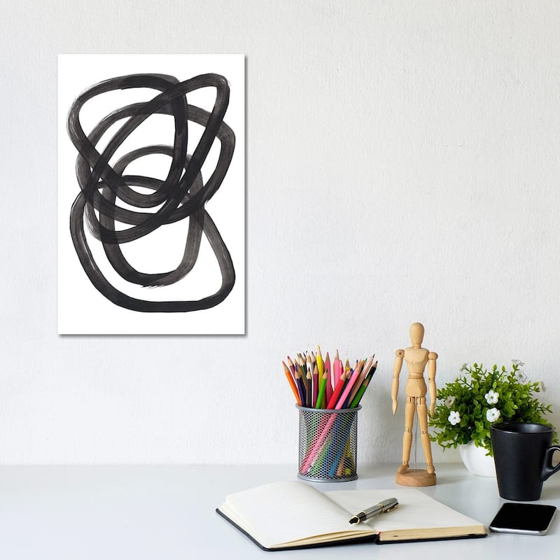 iCanvas "Ink Spiral Rings" by EnShape Canvas Print - 12x8x0.75