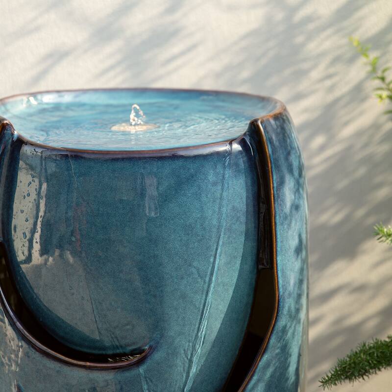 Glitzhome 30"H Oversized LED Ceramic Fountain