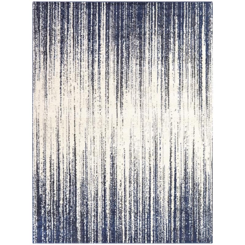Imre Abstract Modern Area Rug - 7'10" x 10' - Navy Blue - Rectangle
