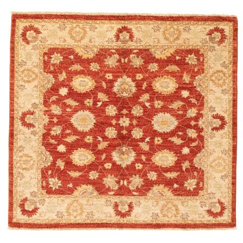 ECARPETGALLERY Hand-knotted Chobi Finest Red Wool Rug - 3'9 x 3'10