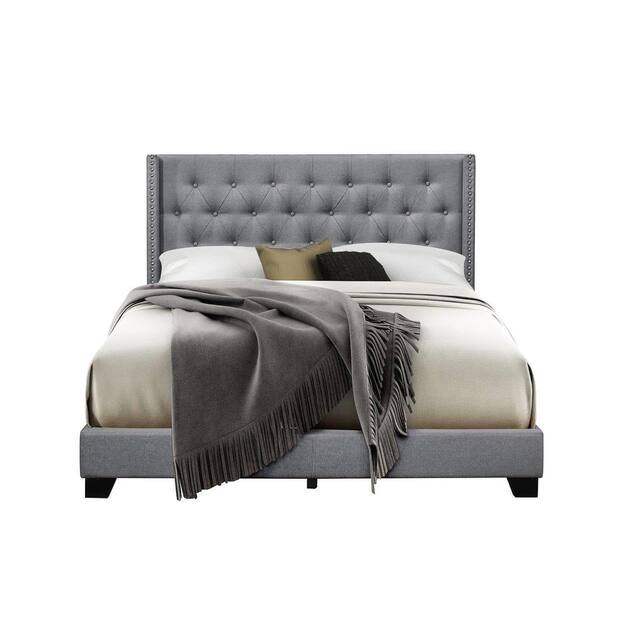 Brady Upholstered Tufted Wingback Panel Bed
