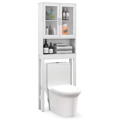 Costway Wooden Over The Toilet Storage Cabinet Spacesaver Organizer