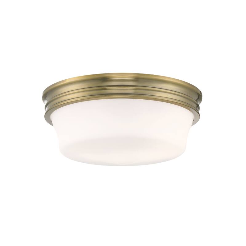Elk Home Galen Glass Flush Mount Ceiling Light - Antique Brass