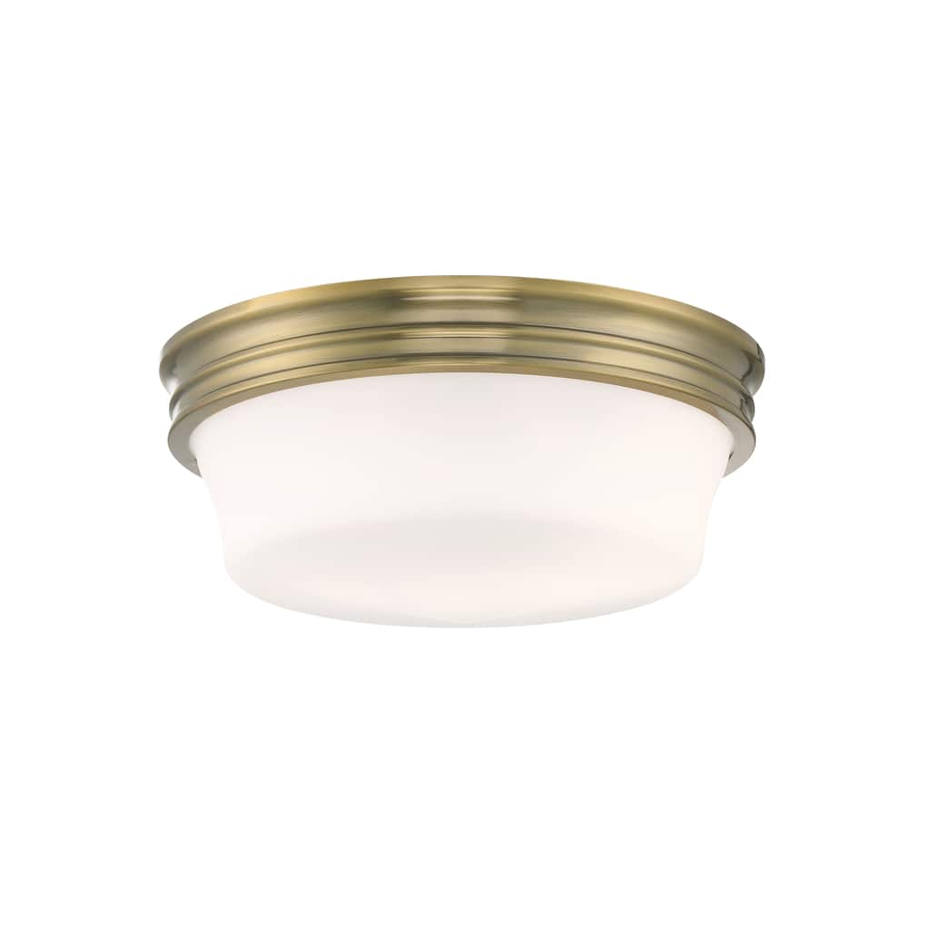 Elk Home Galen Glass Flush Mount Ceiling Light - Antique Brass