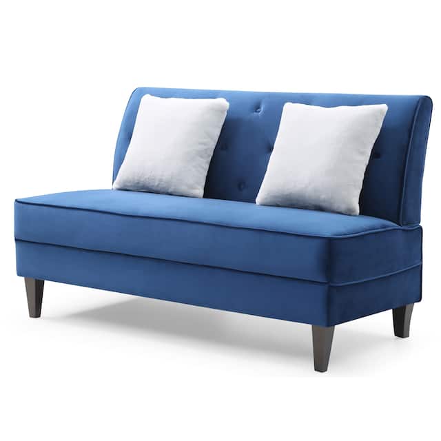 LYKE Home Navy Blue Armless Sofa